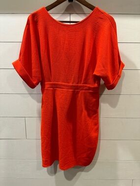 ASOS Women’s Bright Orange Short Sleeve Shift Dress- size 10